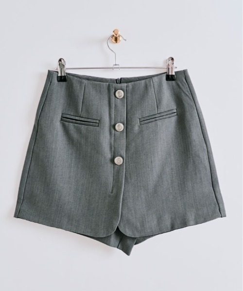 kirakiraShop(キラキラショップ)の「フロントボタン ミニ スカート パンツ(スカート・レディース・グレー/ブラック・S/M/L)」の15枚目の写真