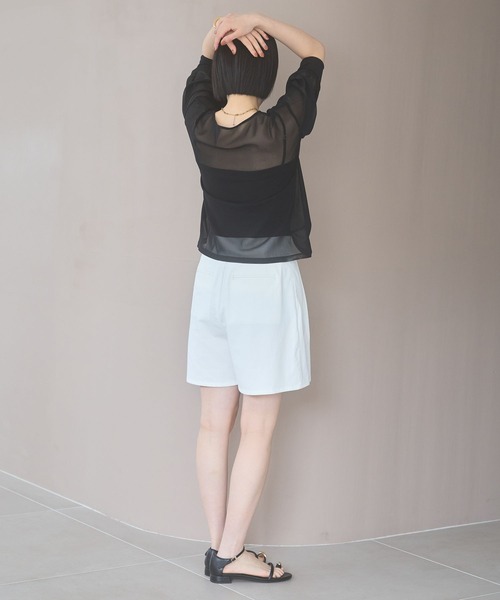 A part by（アパートバイ）の「ドゥースリネンコンショートパンツ（その他パンツ・レディース・オフホワイト/ブラック・SMALL/MEDIUM）」の9枚目の写真