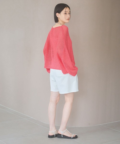 A part by（アパートバイ）の「ドゥースリネンコンショートパンツ（その他パンツ・レディース・オフホワイト/ブラック・SMALL/MEDIUM）」の11枚目の写真