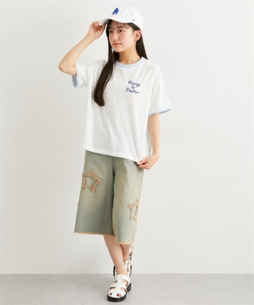 ビッグシルエットチュール使いプリントTシャツ（女の子）（T