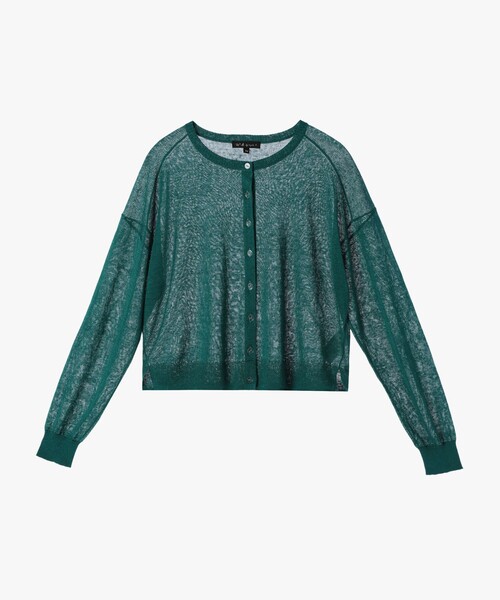 To b. by agnes b.(トゥービーバイアニエスベー)の「シアーニット カーディガン(カーディガン/ボレロ・レディース・グリーン・FREE)」の1枚目の写真