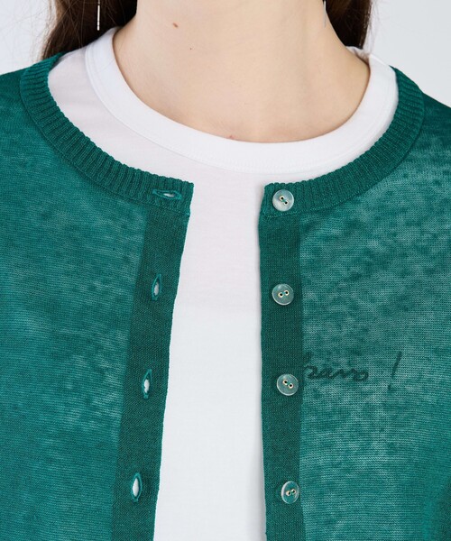 To b. by agnes b.(トゥービーバイアニエスベー)の「シアーニット カーディガン(カーディガン/ボレロ・レディース・グリーン・FREE)」の6枚目の写真