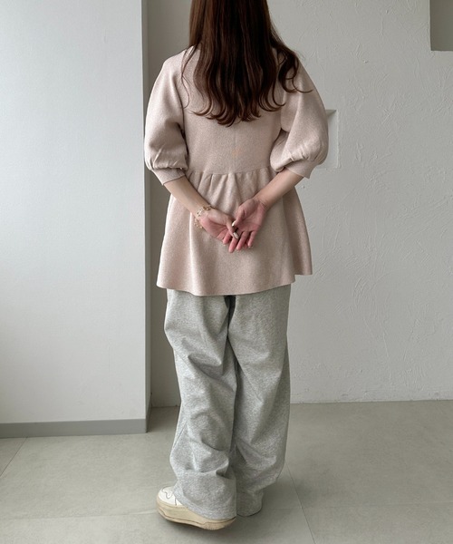 apres jour clair(アプレジュールクレア)の「【apres jour clair】レースリボンスウェットカーブパンツ(スウェットパンツ・レディース・ベージュ/杢グレー/ブラウン系その他/グレー系その他・X-LARGE/フリー)」の14枚目の写真