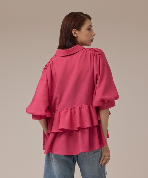 Diagram（ダイアグラム）の「ティアードシャツチュニック（シャツ/ブラウス・レディース・ピンク/ホワイト・38/36）」の6枚目の写真