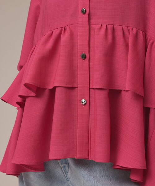 Diagram（ダイアグラム）の「ティアードシャツチュニック（シャツ/ブラウス・レディース・ピンク/ホワイト・38/36）」の8枚目の写真