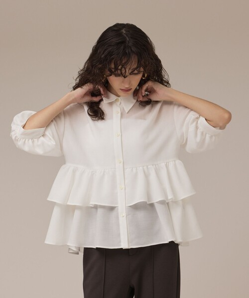 Diagram（ダイアグラム）の「ティアードシャツチュニック（シャツ/ブラウス・レディース・ピンク/ホワイト・38/36）」の16枚目の写真