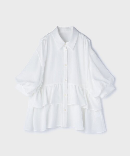 Diagram（ダイアグラム）の「ティアードシャツチュニック（シャツ/ブラウス・レディース・ピンク/ホワイト・38/36）」の19枚目の写真