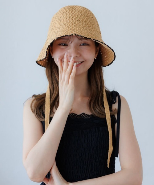 flower（フラワー）の「サマーニットハット（ハット・レディース・ブラック/ホワイト/ブラウン・FREE）」の3枚目の写真