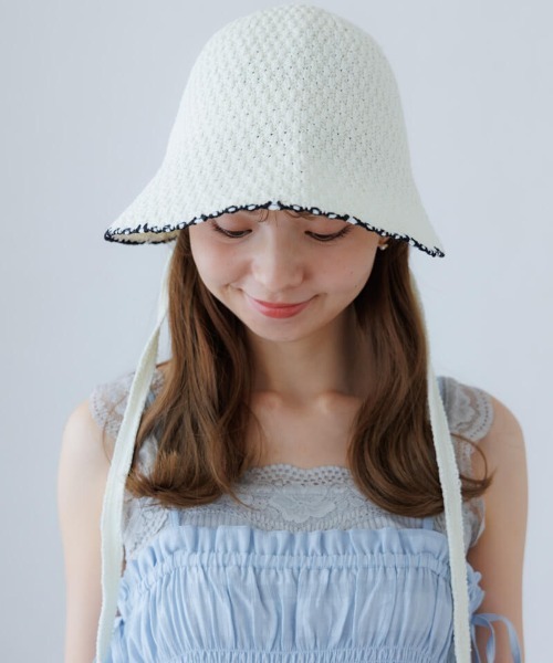flower（フラワー）の「サマーニットハット（ハット・レディース・ブラック/ホワイト/ブラウン・FREE）」の2枚目の写真