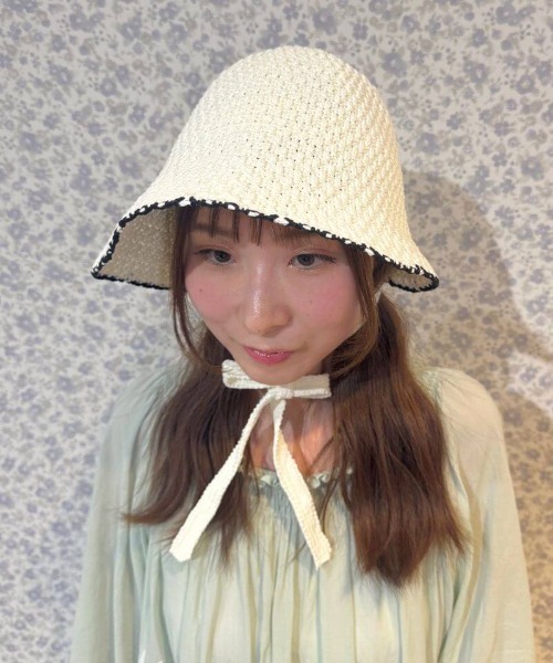 flower（フラワー）の「サマーニットハット（ハット・レディース・ブラック/ホワイト/ブラウン・FREE）」の5枚目の写真