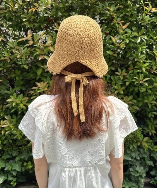 flower（フラワー）の「サマーニットハット（ハット・レディース・ブラック/ホワイト/ブラウン・FREE）」の21枚目の写真