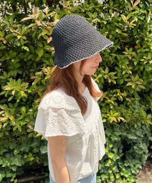 flower（フラワー）の「サマーニットハット（ハット・レディース・ブラック/ホワイト/ブラウン・FREE）」の18枚目の写真