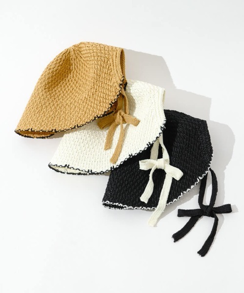 flower（フラワー）の「サマーニットハット（ハット・レディース・ブラック/ホワイト/ブラウン・FREE）」の16枚目の写真