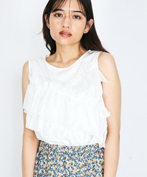 シフォンフリルノースリブラウス≪手洗い可能≫