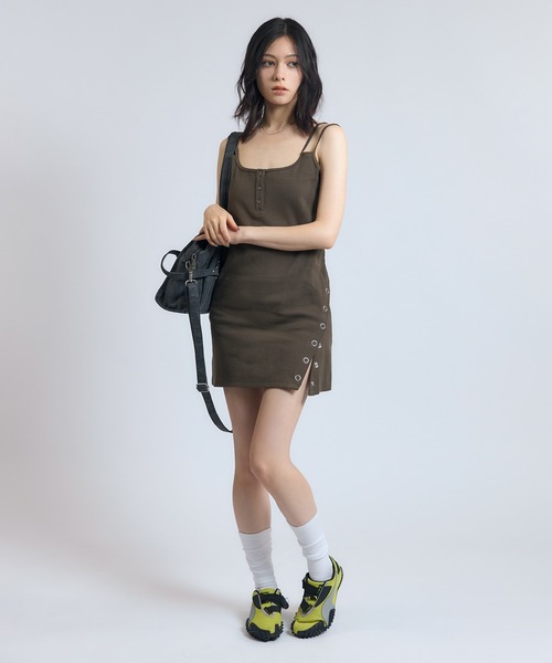 アクレント ACLENTロゴプリントキャンバスバッグ ブラウン アクレント ACLENTロゴプリントキャンバスバッグ ブラウン