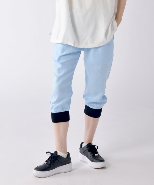 DT♪ 1LALLO リネンクロップドパンツ 関税込 楽天市場】リネン40% 綿麻 パンツ クロップドパンツ 9分丈 7分丈