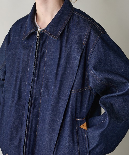 rehacer（レアセル）の「rehacer : Tuck Volume Denim Jacket / タック ボリュームデニム ジャケット（デニムジャケット・メンズ・インディゴブルー・SMALL/MEDIUM/LARGE）」の9枚目の写真