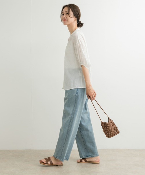 URBAN RESEARCH DOORS（アーバンリサーチドアーズ）の「グリッタードットギャザーブラウス（シャツ/ブラウス・レディース・オフホワイト/ネイビー・MEDIUM）」の20枚目の写真