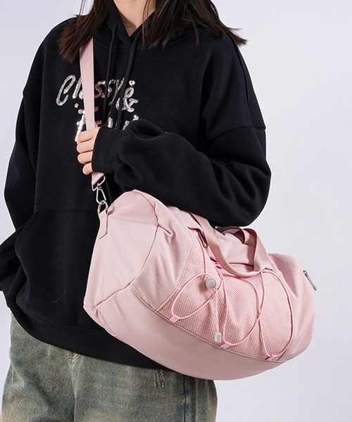 Lace Ladies（レースレディース）の「ナローストラップ付き ボストン ボディ ショルダー バッグ（ボストンバッグ・レディース・ブラック/グリーン/ピンク/ホワイト・FREE）」の11枚目の写真