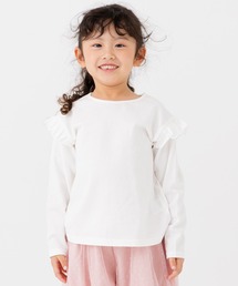 chil2 | 綿100% 無地 フリル長袖Tシャツ(Tシャツ/カットソー)