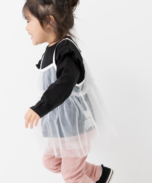 chil2(チルツー)の「綿100% 無地 フリル長袖Tシャツ(Tシャツ/カットソー・キッズ・ミント/スモークピンク/ラベンダー/オートミール/ホワイト/ブラック・150cm/90cm/110cm/100cm/120cm/130cm/140cm/80cm)」の15枚目の写真