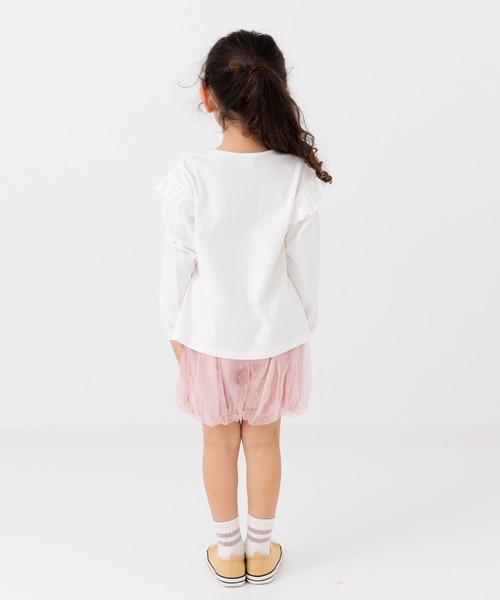 chil2(チルツー)の「綿100% 無地 フリル長袖Tシャツ(Tシャツ/カットソー・キッズ・ミント/スモークピンク/ラベンダー/オートミール/ホワイト/ブラック・150cm/90cm/110cm/100cm/120cm/130cm/140cm/80cm)」の22枚目の写真