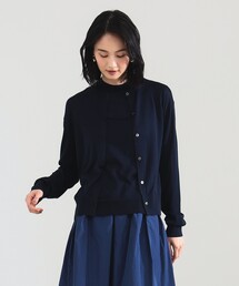 シルク クルーネック カーディガン