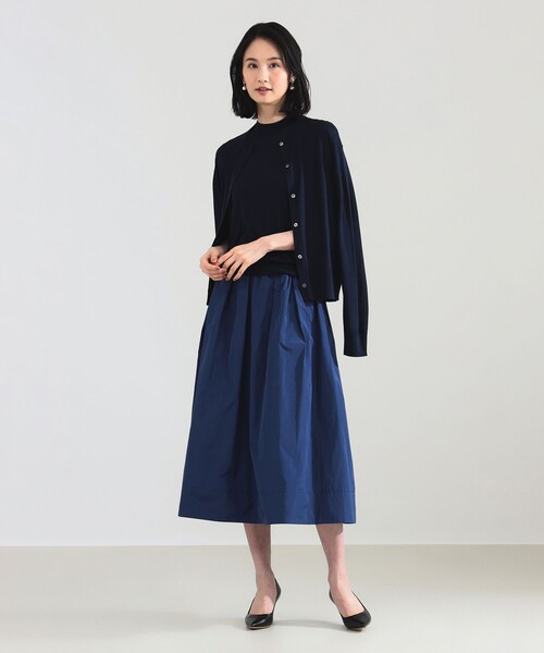 Demi-Luxe BEAMS（デミルクス ビームス）の「シルク クルーネック カーディガン（カーディガン/ボレロ・レディース・ラベンダー/ネイビー・ONE SIZE）」の3枚目の写真