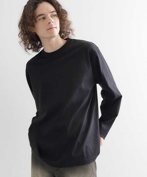 tk.TAKEO KIKUCHI(ティーケータケオキクチ)の「ダブルシルエットスムースカットソー(Tシャツ/カットソー・メンズ・ホワイト/ブラック・02/03/01)」の8枚目の写真