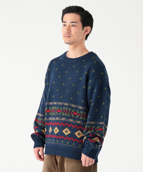 B:MING by BEAMS（ビーミングバイビームス）の「3.5ゲージ フェアアイル ニット（ユニセックス）（ニット/セーター・メンズ・ブラウン/ネイビー・S/M/L/XL）」の8枚目の写真