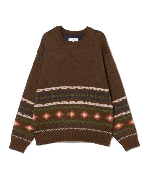 B:MING by BEAMS（ビーミングバイビームス）の「3.5ゲージ フェアアイル ニット（ユニセックス）（ニット/セーター・メンズ・ブラウン/ネイビー・S/M/L/XL）」の9枚目の写真