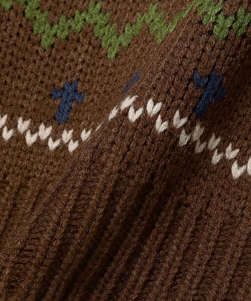 B:MING by BEAMS（ビーミングバイビームス）の「3.5ゲージ フェアアイル ニット（ユニセックス）（ニット/セーター・メンズ・ブラウン/ネイビー・S/M/L/XL）」の11枚目の写真