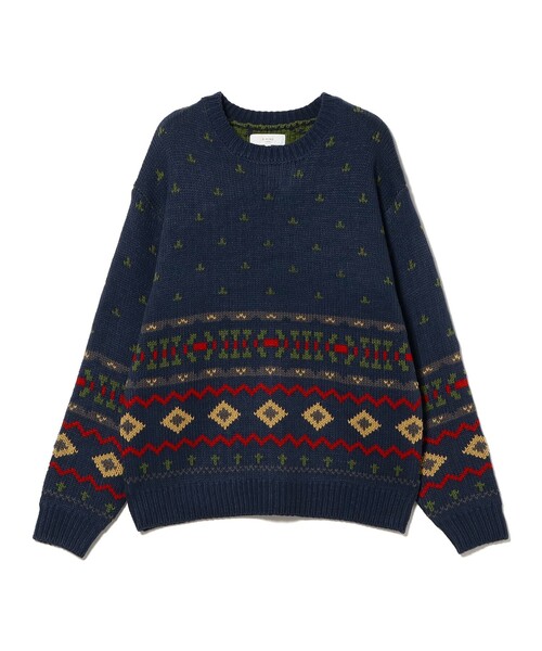 B:MING by BEAMS（ビーミングバイビームス）の「3.5ゲージ フェアアイル ニット（ユニセックス）（ニット/セーター・メンズ・ブラウン/ネイビー・S/M/L/XL）」の12枚目の写真