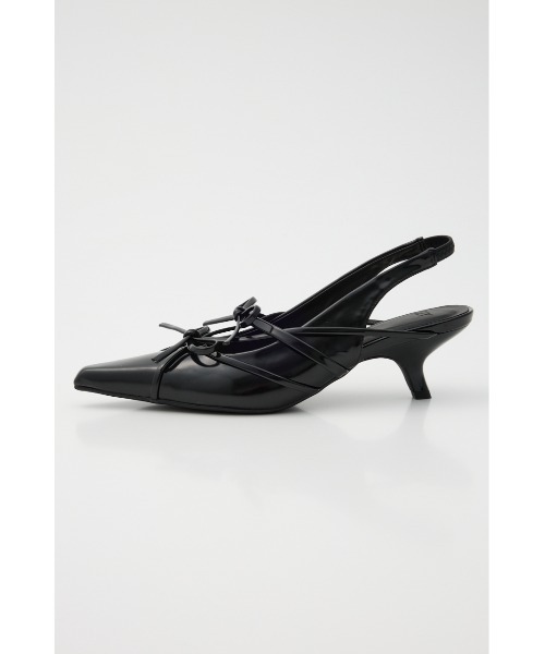 SLY（スライ）の「SLING BACK RIBBON MULE スリング バックリボン ミュール（サンダル・レディース・ブラック/ベージュ・SMALL/MEDIUM/LARGE）」の3枚目の写真