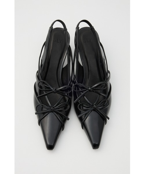 SLY（スライ）の「SLING BACK RIBBON MULE スリング バックリボン ミュール（サンダル・レディース・ブラック/ベージュ・SMALL/MEDIUM/LARGE）」の5枚目の写真