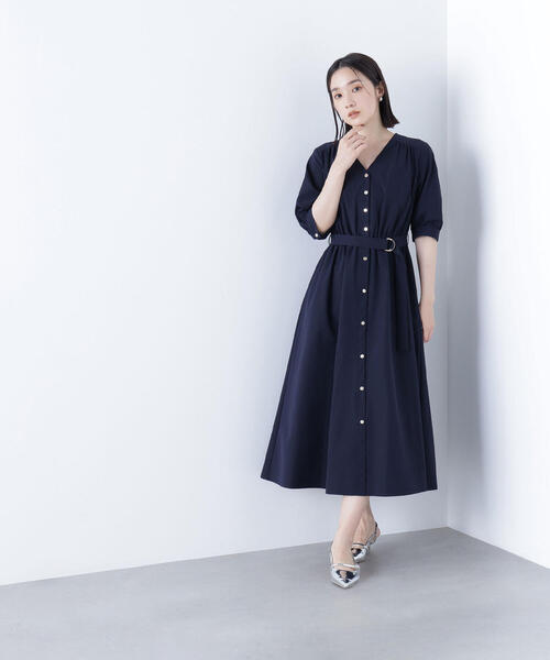 NATURAL BEAUTY BASIC（ナチュラルビューティーベーシック）の「◇ゴールドボタンベルテッドワンピース（ワンピース・レディース・ネイビー/オレンジ・MEDIUM/SMALL）」の19枚目の写真