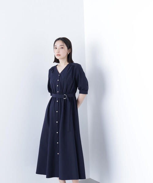 NATURAL BEAUTY BASIC（ナチュラルビューティーベーシック）の「◇ゴールドボタンベルテッドワンピース（ワンピース・レディース・ネイビー/オレンジ・MEDIUM/SMALL）」の22枚目の写真