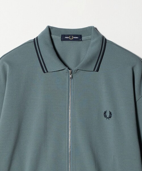 FRED PERRY ジップシャツ Textured Zip-Through Overshirt - Navy | Men's Shirts