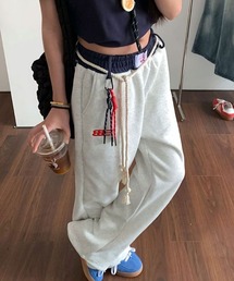 ロープベルト付きストリートワイドパンツ