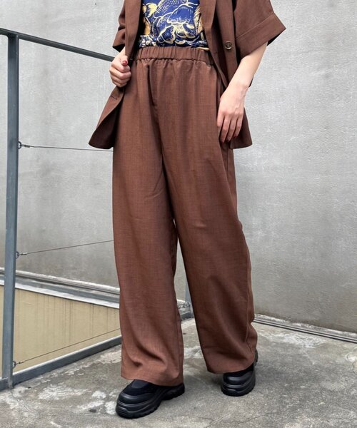 CIAOPANIC TYPY（チャオパニックティピー）の「≪3サイズ展開≫テックリネンワイドパンツ（スラックス・レディース・グレー/アイボリー/ブラック/ブラウン/ベージュ・MEDIUM/LARGE/SMALL）」の5枚目の写真