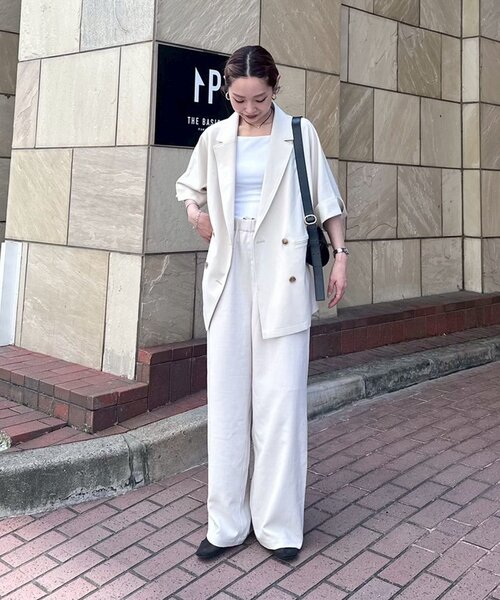 CIAOPANIC TYPY（チャオパニックティピー）の「≪3サイズ展開≫テックリネンワイドパンツ（スラックス・レディース・グレー/アイボリー/ブラック/ブラウン/ベージュ・MEDIUM/LARGE/SMALL）」の8枚目の写真