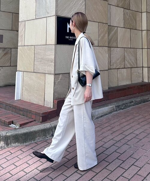 CIAOPANIC TYPY（チャオパニックティピー）の「≪3サイズ展開≫テックリネンワイドパンツ（スラックス・レディース・グレー/アイボリー/ブラック/ブラウン/ベージュ・MEDIUM/LARGE/SMALL）」の9枚目の写真