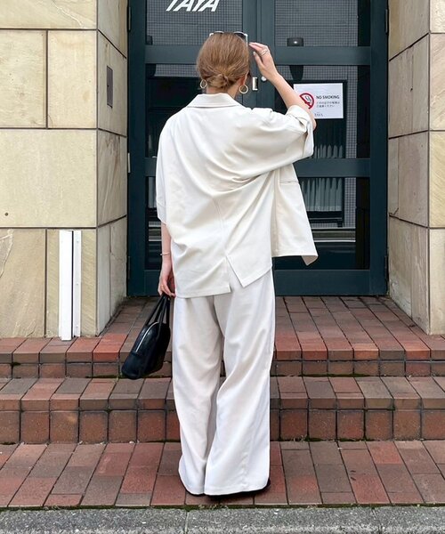 CIAOPANIC TYPY（チャオパニックティピー）の「≪3サイズ展開≫テックリネンワイドパンツ（スラックス・レディース・グレー/アイボリー/ブラック/ブラウン/ベージュ・MEDIUM/LARGE/SMALL）」の16枚目の写真