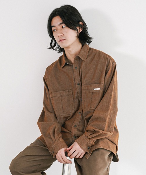 BAYFLOW(ベイフロー)の「【新色追加】BRIGHT DAYSシャツ(シャツ/ブラウス・メンズ・ピンク/チャコールグレー/オフホワイト/イエロー/ブラウン/グリーン・LARGE/MEDIUM)」の4枚目の写真