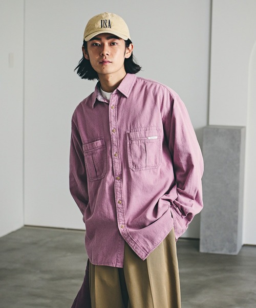 BAYFLOW(ベイフロー)の「【新色追加】BRIGHT DAYSシャツ(シャツ/ブラウス・メンズ・ピンク/チャコールグレー/オフホワイト/イエロー/ブラウン/グリーン・LARGE/MEDIUM)」の6枚目の写真