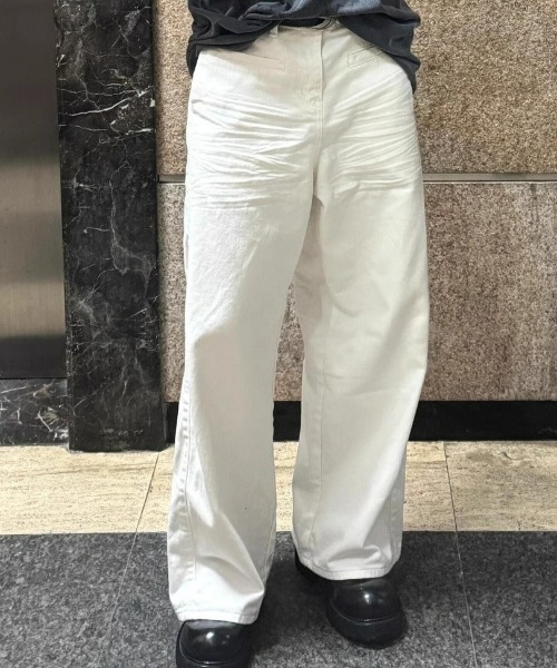 REBALANCE(リバランス)の「ホワイトワイドデニムパンツ(デニムパンツ・メンズ・A・SMALL/MEDIUM/LARGE)」の3枚目の写真