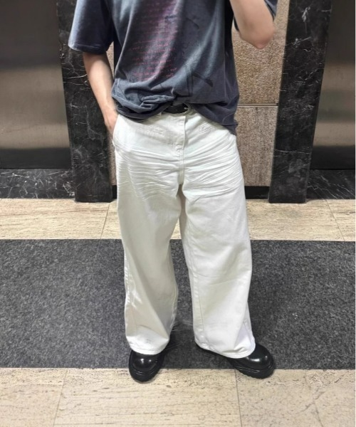 REBALANCE(リバランス)の「ホワイトワイドデニムパンツ(デニムパンツ・メンズ・A・SMALL/MEDIUM/LARGE)」の4枚目の写真
