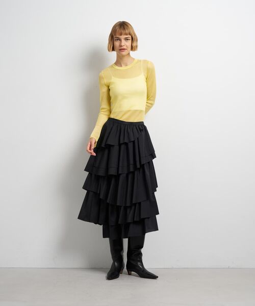 LANVIN en Bleu(ランバンオンブルー)の「ランダムティアードフリルスカート(スカート・レディース・オフホワイト/ブラック・38)」の11枚目の写真