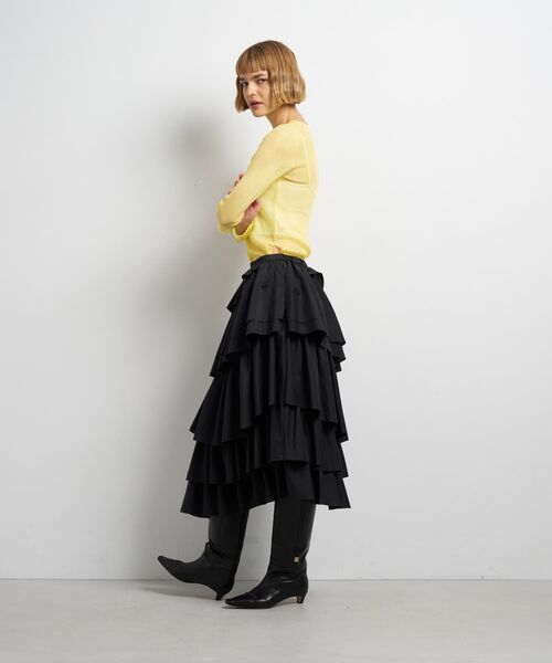 LANVIN en Bleu(ランバンオンブルー)の「ランダムティアードフリルスカート(スカート・レディース・オフホワイト/ブラック・38)」の12枚目の写真