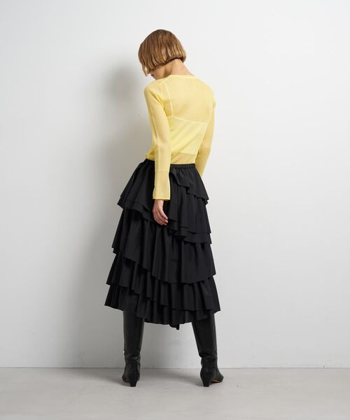 LANVIN en Bleu(ランバンオンブルー)の「ランダムティアードフリルスカート(スカート・レディース・オフホワイト/ブラック・38)」の13枚目の写真